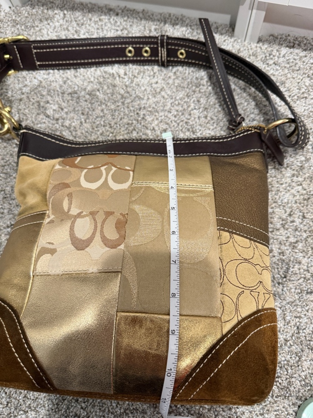 Vintage Coach F10387 Hobo Crossbody Patch Work - Picture 10 of 11